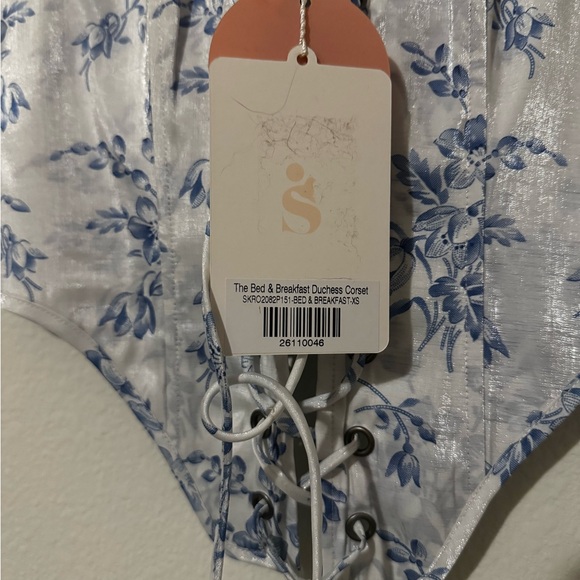 Selkie corset the bed & breakfast duchess corset XS blue and white - Picture 3 of 9